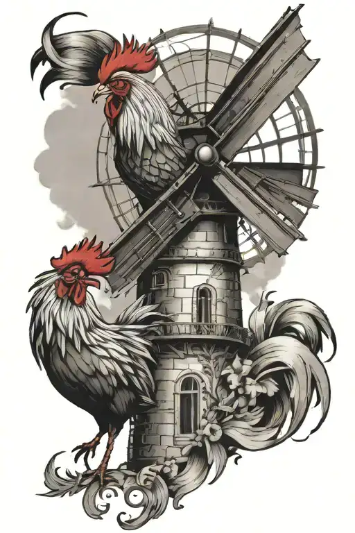 Windmill And Sexy Rooster