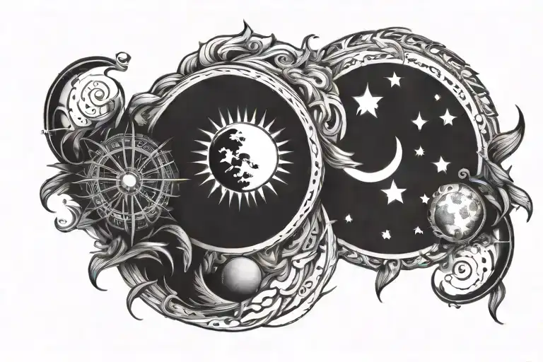 Rising Sun And Moon Phases