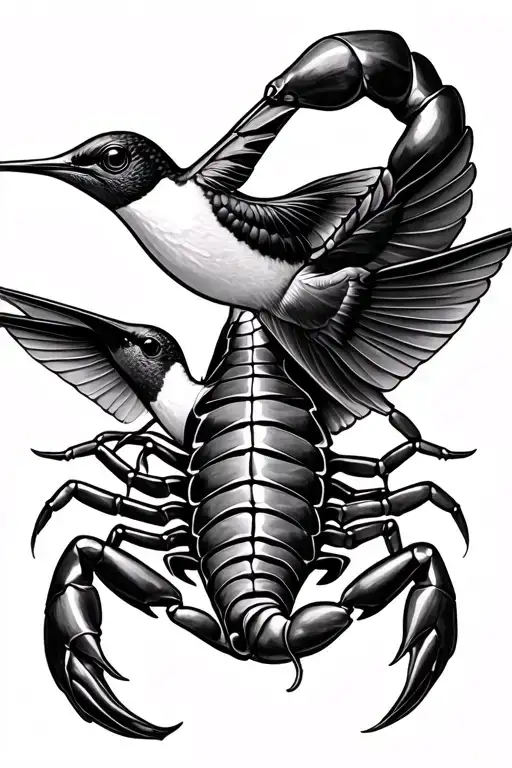 Scorpion And Humming Bird
