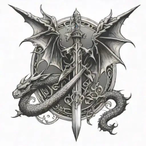 Dragon Wings With Sword