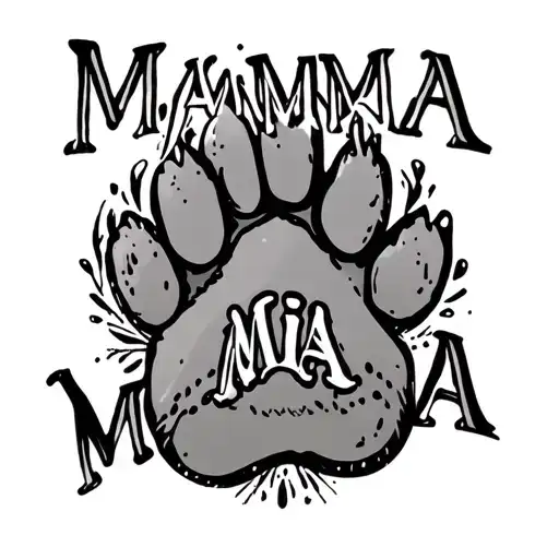 Mamma Mia Words With Dog Paw Printg