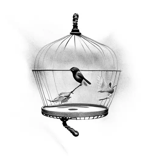 A Bird In An Open Cage
