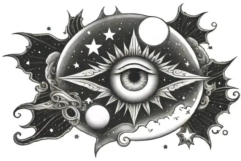 Third Eye Moon And Stars