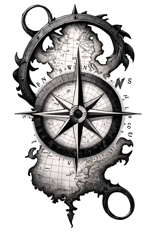 Compass Rose Map Shoulder