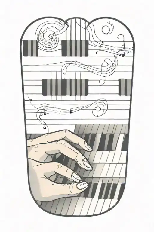 Piano Keyboard Coming Up From Wrist