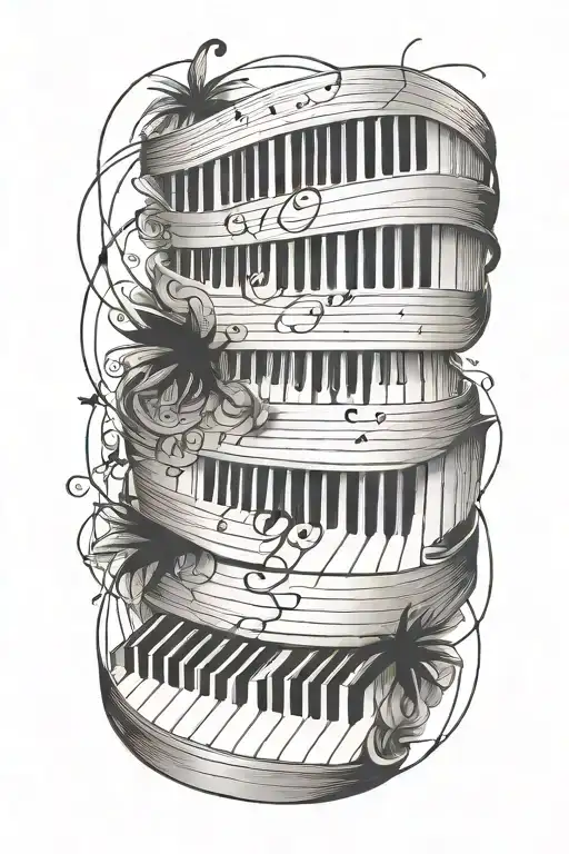 Piano Keyboard From Wrist To Elbow