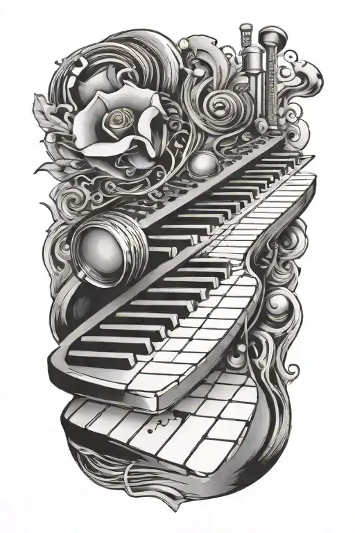 Music Keyboard From Wrist To Elbow