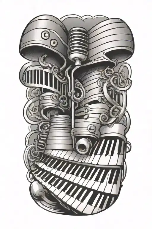 Music Keyboard Vertical From Wrist To Elbow