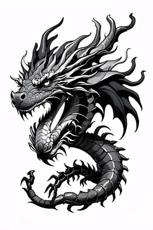 Fire Dragon With Fool And Scorpion