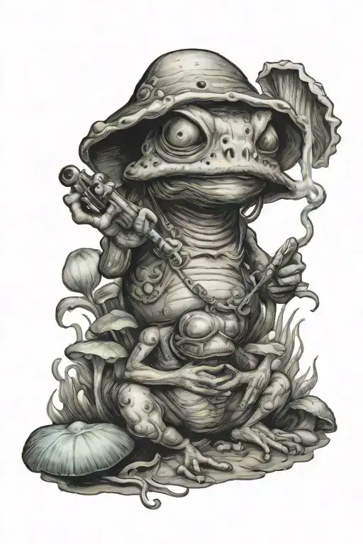 Aliens With Blue Lotus And Mushrooms Toad Smoking