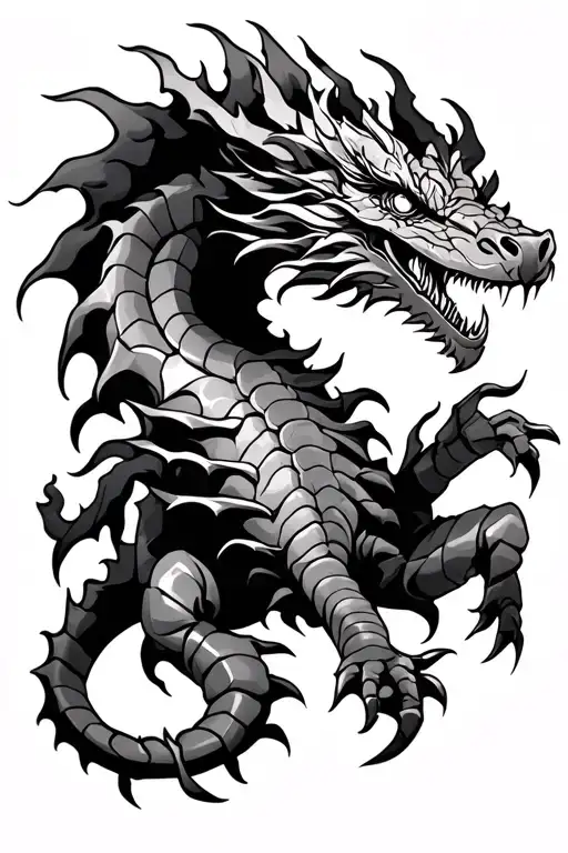 Fire Dragon Combined With Fool And Scorpion