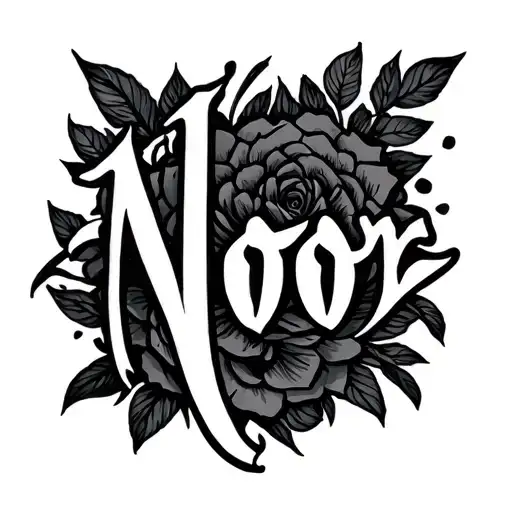 Fine Line With Text 'Noor' Written
