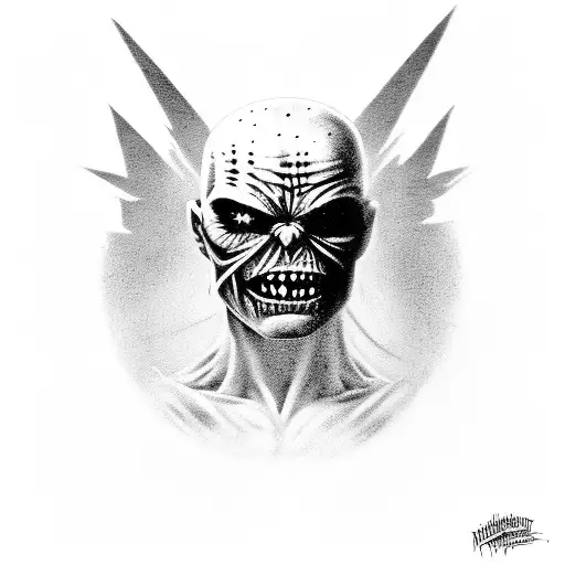 Iron Maiden's Eddie Character In A Dark And Mysterious Setting