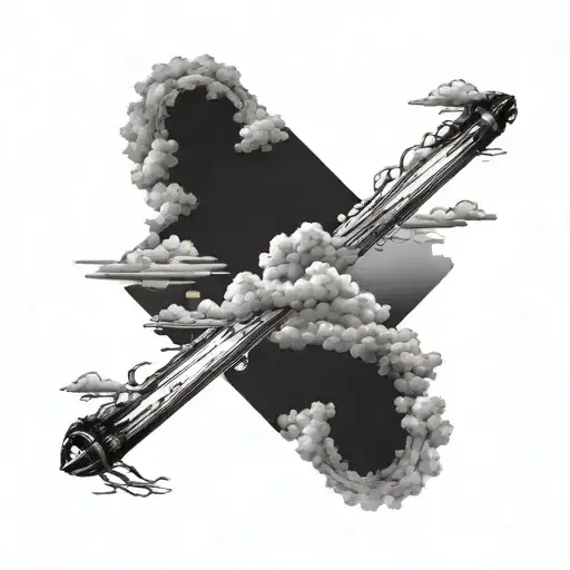 Long Clouds With Space In Between For Name Written