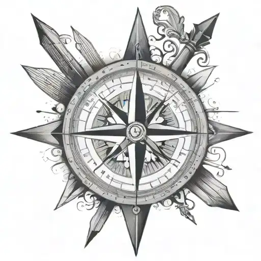 Compass With A Piercing Arrow