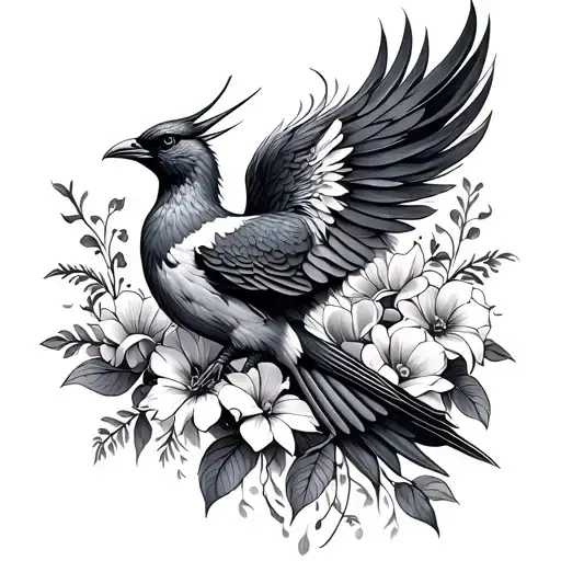 Fenix Bird And Flowers