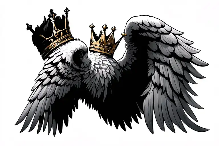 Wings With 33 And Crown