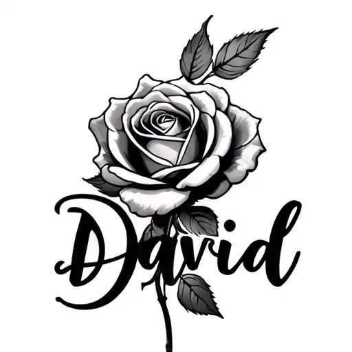 Name David With A Rose