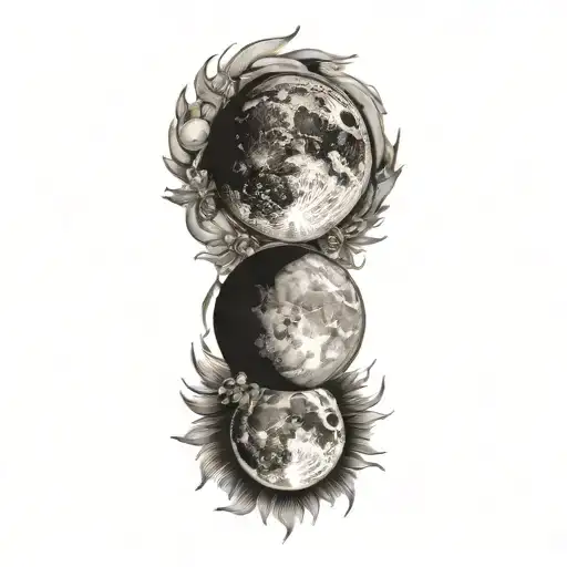 Sun And Phases Of The Moon