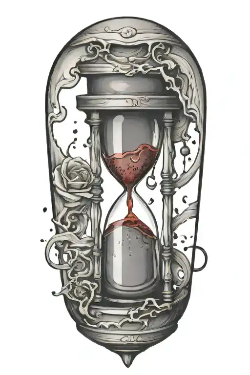 Hourglass With Blood Dripping