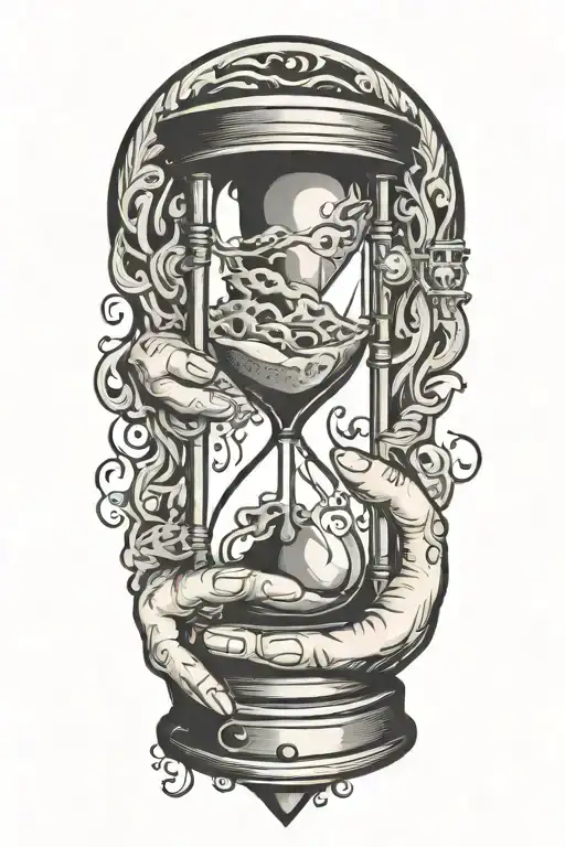 Hand Holding An Hourglass