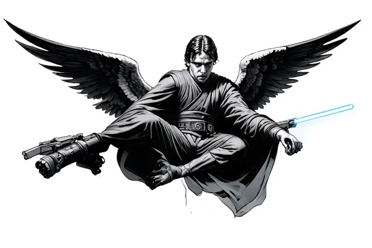 Anakin Skywalker In The Fallen Angel Position