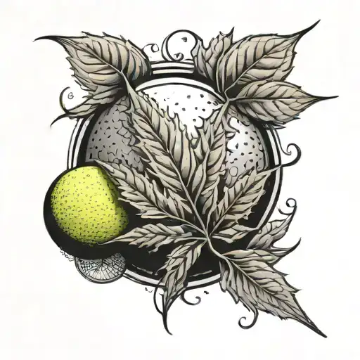 A Weed Leaf Morphing Into A Tennis Ball