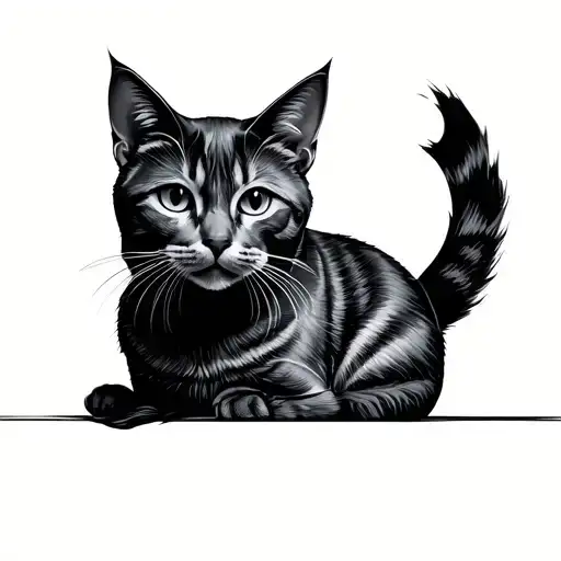 Minimalist Tattoo For Late Cat