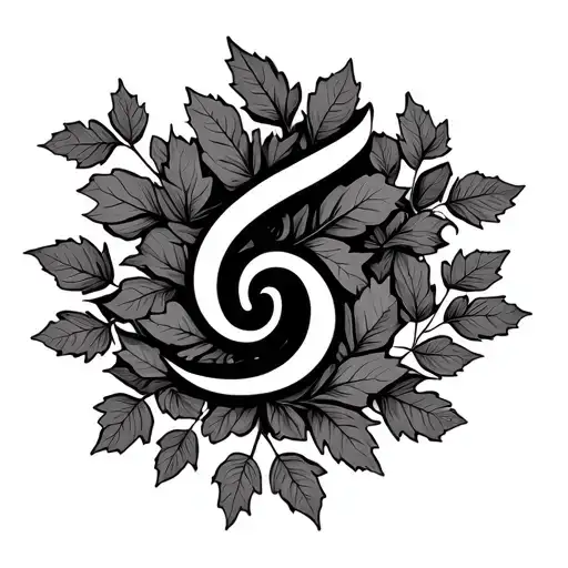 Music Logo With Autumn Leaves Intertwined