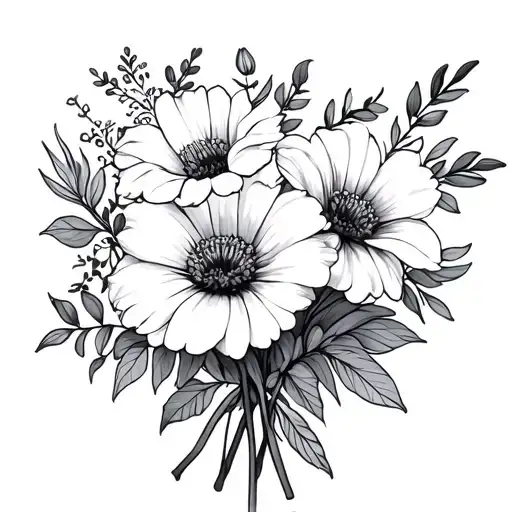 July And April Birth Flower Bouquet