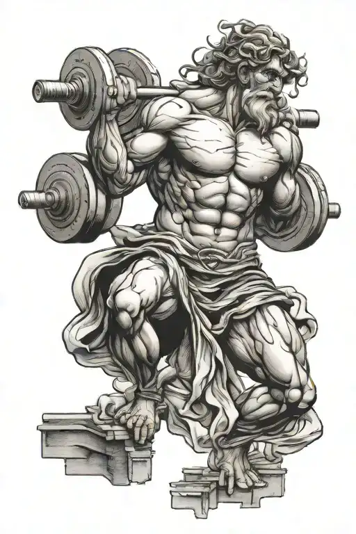 Atlas Greek God Lifting Weights