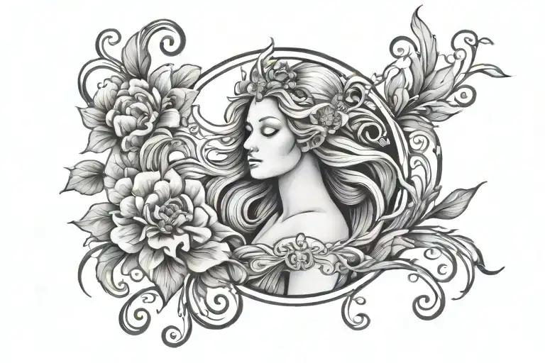 Virgo Goddess Flower Surrounded