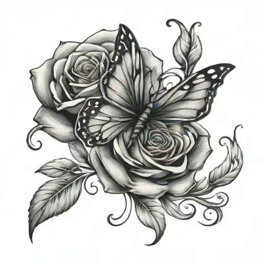 Butterfly Rose Intertwined