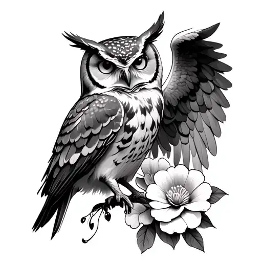 Flowers Owl Angels Wings