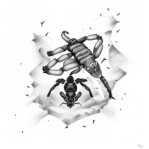 Scorpion And Runner In A Desert