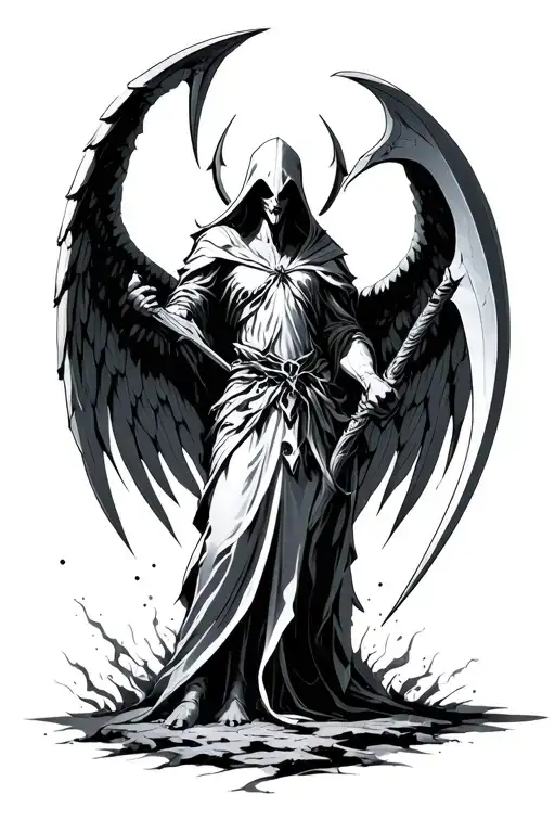 Malthael Angel Holding Both Scythes