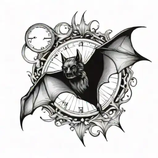 Land Church Tattoo Of Bat