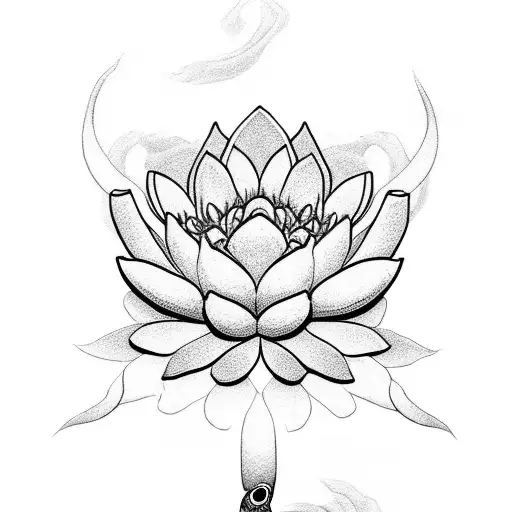 A Majestic Cobra Coiled Around A Blooming Lotus Flower