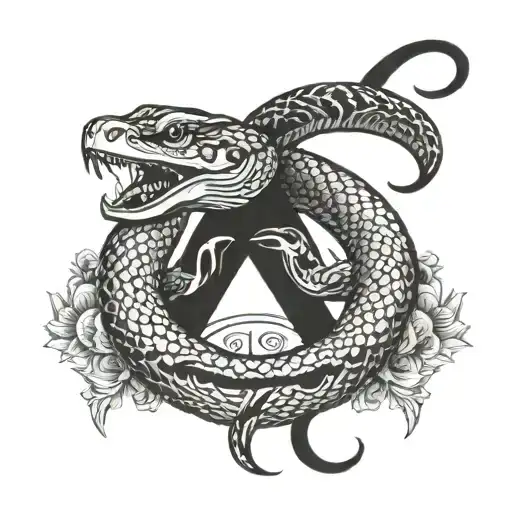 Chinese Year Of The Snake Combine With Zodiac Leo Simple Behind The Ear Tattoo For Women