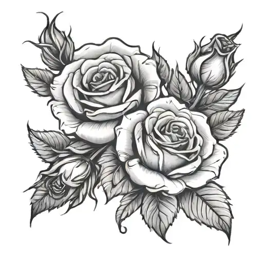 Two Roses Symbolizing A Single Moms Two Boys With A Dog Print