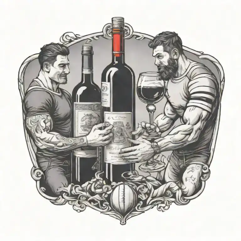 Red Wine Friends And Rugby