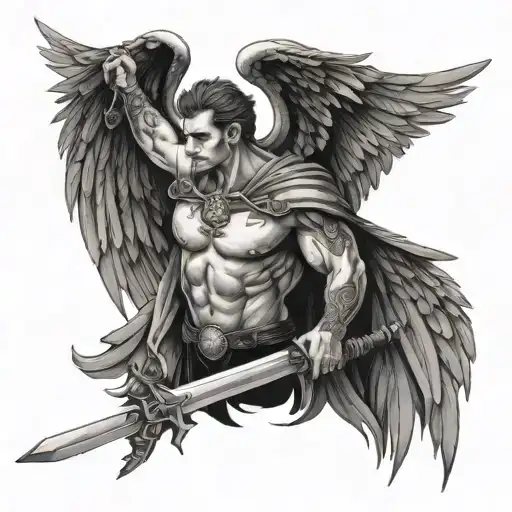 Men With Wings And Sword