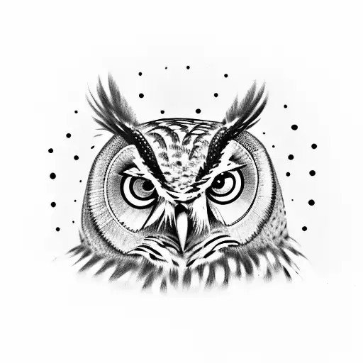Owl With Night Sky