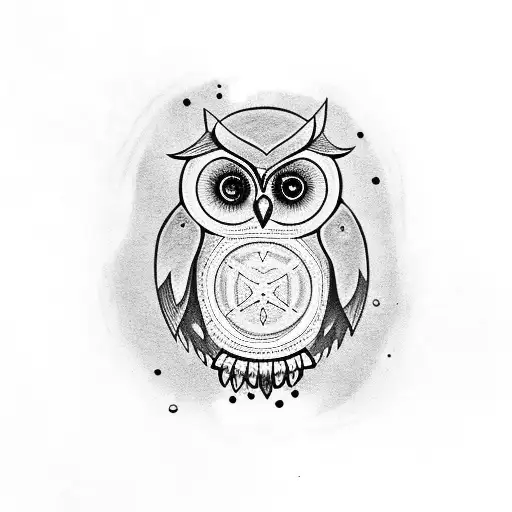 Owl With Night Sky