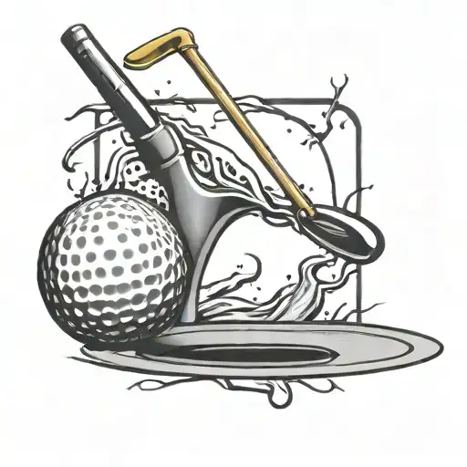 Iron Hitting A Golf Ball Off A Tee