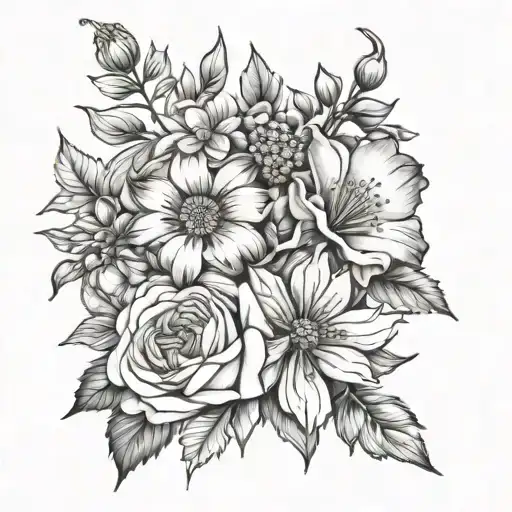 August Birth Flower And January Birth Flower Bouquet