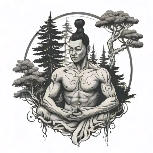 Martial Art Meditating Forest