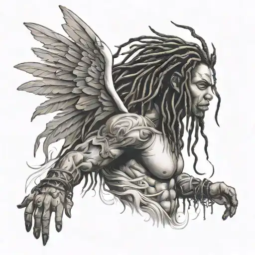 Angel With Dreads Fighting Demons