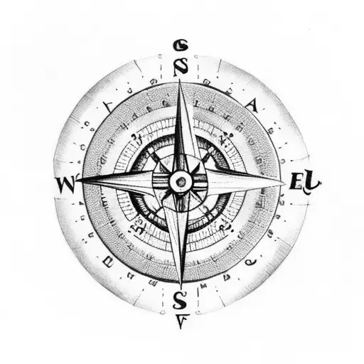 A Chest Tattoo Of A Snack Land Map With A Compass Pointing Towards The Heart