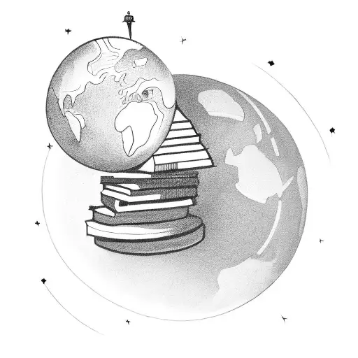 A Planet With A Graduation Cap And Books Orbiting Around It